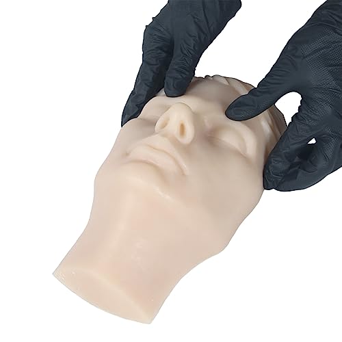 JUYO VONSAN Injection Training Mannequin Face Silicone Head Facial Injection Face Nose Model £¨Not TPE£© for Piercing Tattoo Practice Medical Student (Woman Head)