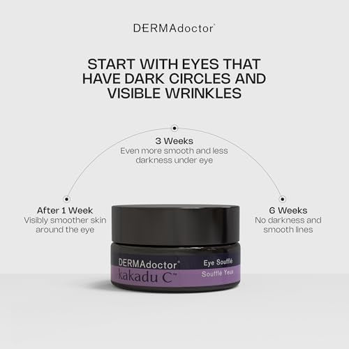 DERMAdoctor Vitamin C Under Eye Cream - Caffeine & Vitamin E | for Dark Circles, Bags Under Eyes, Wrinkles, Puffiness, Eye Fatigue, Dehydration - Anti-Aging Under-Eyes Vitamins & Moisturizer Souffl?