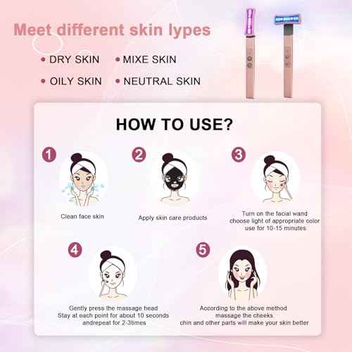 Red Light Therapy for Face, 6 in 1 LED Light Therapy Eye Equipment for Skin,Face Wand with Facial Massager, Skincare Facial Wand,Vibration, Thermal, Microcurrent£¬Portable Beauty Tools
