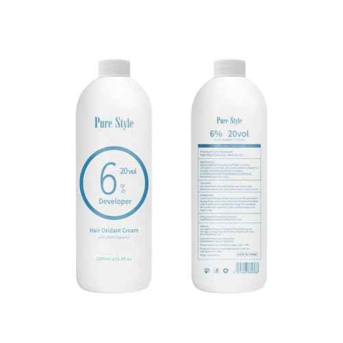 PureStyle 6% 20 Volume 1000ml Professional Hair Developer Cream, Hair Dye Color developer 20 vol, for Hair Bleach (6% 20vol 1000ml)