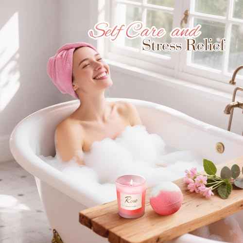 Birthday Gifts for Women, Mom, Sister, Friend: Unique Pink Self Care Spa Relaxation Baskets Set, Christmas, Holiday, Valentines Day Presents for Her, Girlfriend, Grandma, Wife, Bestie, Coworkers