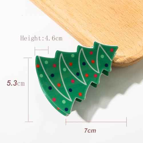 Christmas Hair Claw Clips for Women Girls, 3 Pcs Christmas Tree Snowman Santa Claus Hair Claw Clips for Thin Medium Hair Cute Hair Accessories Christmas gift