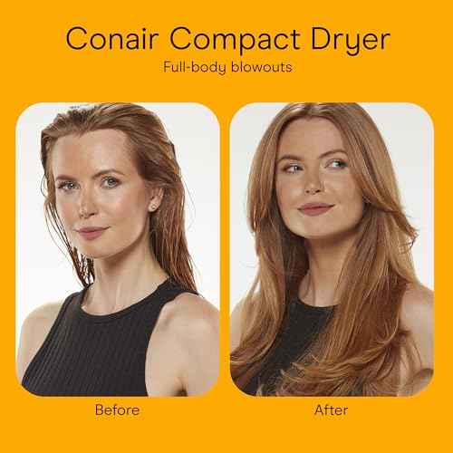 Conair Travel Hair Dryer with Dual Voltage, 1875W Compact Blow Dryer with Folding Handle, Gray