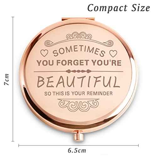 Stocking Stuffers for Women Girls, Christmas Birthday Gifts for Adult Teen Kid, Personalized Compact Mirror for Friends Sister Daughter Wife Mom Niece Granddaughter Grandma Aunt