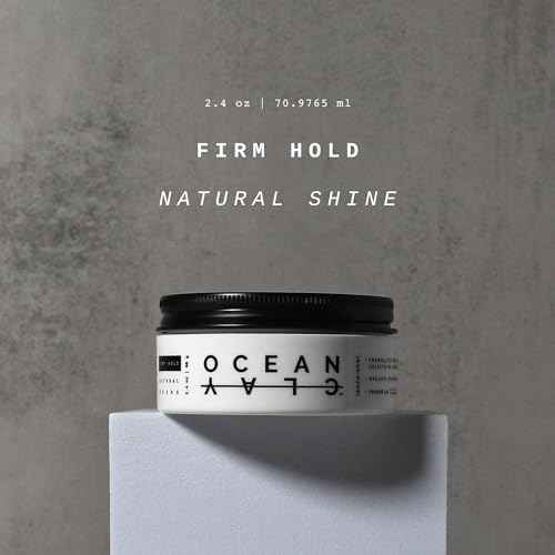 (SHEH?VOO) Ocean Clay - Premium Men¡¯s Hair Styling Clay - Firm Hold + Natural Shine - Sulfate & Paraben Free (2.4 oz)