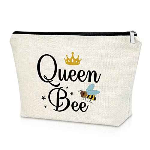 Sazuwu Bee Themed Gifts for Women Makeup Bag Bee Lover Gifts for Friend Beekeeper Birthday Gifts Cosmetic Bag Honeybee Gifts Christmas Thanksgiving Gifts for Bee Lover Cosmetic Travel Pouch