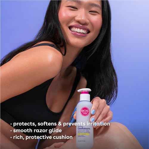 eos Cashmere Shave Oil, Vanilla Cashmere, Soothing Moisturizing, Prevents Irritation and Razor Burn, Bikini Area-Approved, Body Care, 6 fl oz