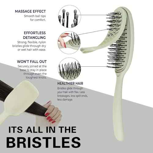 Unique Design Wet Detangling Hair Brush- Vented Design & Ultra Soft Bristles with Removable Screen Manages Tangle and Uncontrollable Hair. Pain-Free. Christmas Stocking Stuffer Gift.