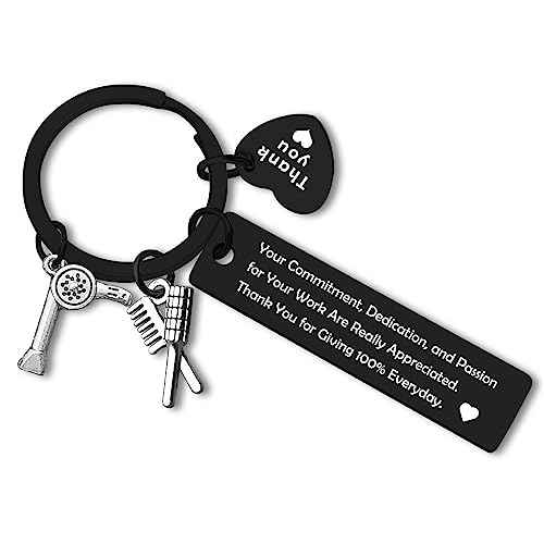 Hairdresser Gifts Keychain Thank You Gifts for Hair Stylist Coworker Cosmetician Graduation Gift Inspirational Hairstylist Jewelry Hair Barber Beautician Gifts Salon Barber Christmas Retirement Gifts
