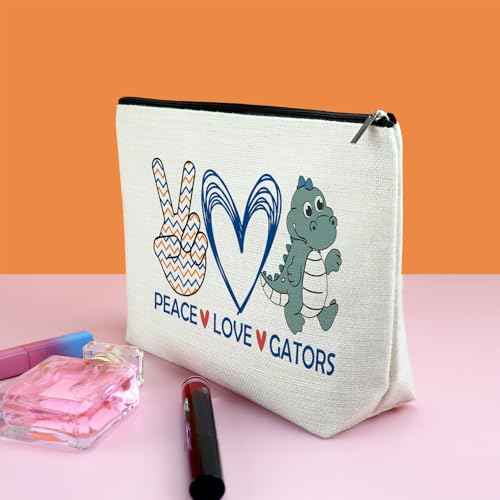 Alligator Gift Makeup Bag Alligator Themed Gifts Gators Lover Gift for Daughter Sister Friend Cosmetic Bag Animal Lover Gifts Christmas Birthday Graduation Present for Her Female Tarvel Pouch