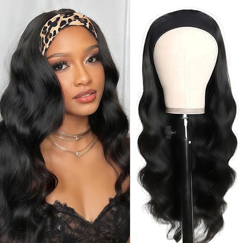 Headband Wig Human Hair Body Wave 20 inch Headband Wigs for Black Women human hair glueless Wear and Go Glueless Wig 100% Brazilian Virgin Human Hair Head band wig 150% Density