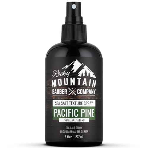 Rocky Mountain Barber Company Sea Salt Spray for Men - Adds Volume, Texture and Light Hold for All Hair Types - Triple Salt Blend - 8 oz