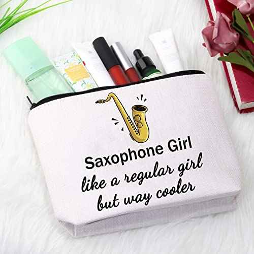 GJTIM Saxophonist Gift Saxophone Player Gift Travel Makeup Bag for Saxophone Lovers (Saxophone Bag)
