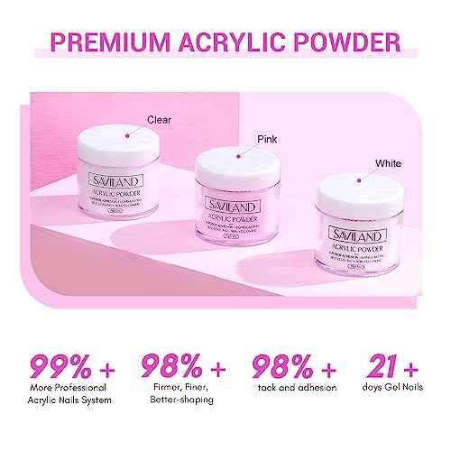 Saviland Acrylic Nail Kit ? Nails Kit Acrylic Set Acrylic Powder & Liquid with Builder Nail Gel Nail Drill Glitter Nail Art Powder Acrylic Nail Tools for Home DIY Nail Salon Use Christmas Gift