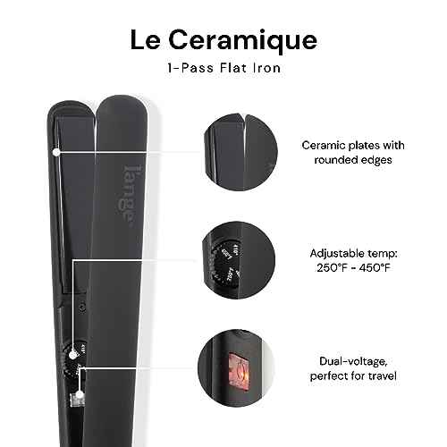 L'ANGE HAIR Le Ceramique 1-Pass Flat Iron Hair Straightener | Fast Heating Ceramic Flat Iron | Best Hot Tools Professional Hair Straightener to Lock in Moisture & Shine | (Black)
