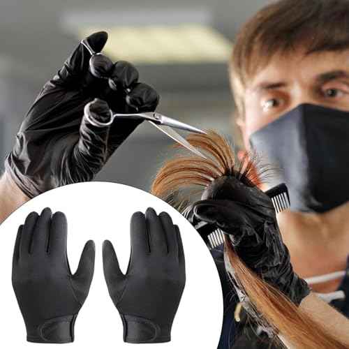 Pistro Set of 2 Heat Resistant Hairdressing Gloves for Curling & Straightening, Five Finger Design, Protective Finger Covers for Salon Styling