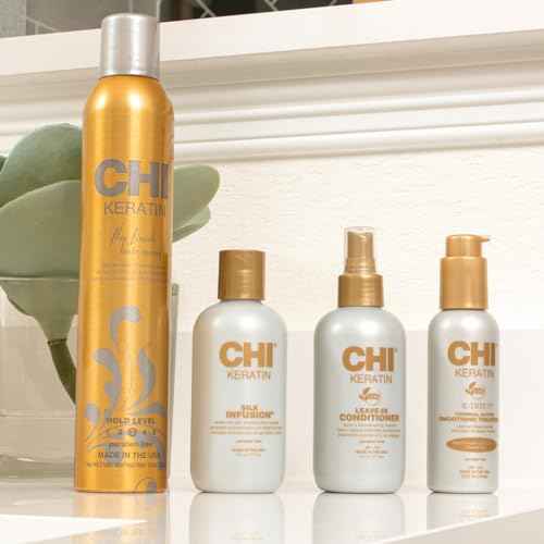 CHI Keratin Silk Infusion, Hydrating Hair Serum For Restoring Softness & Shine, Helps Dry, Damaged Hair, Sulfate-free, 6 Oz