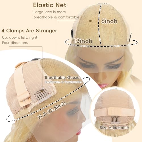 20 Inch 613 Lace Front Wig Human Hair Straight 200 Density Blonde Lace Front Wigs Human Hair Pre Plucked 13x6 Lace Front Wigs for Women