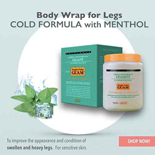 GUAM Anti-cellulite Mud COLD FORMULA, Seaweed Body Wrap for Cellulite, Skin Tightening Clay Against Water Retention and Leg Swelling, Lymphatic Drainage | Cellulite-Removal Treatment (2.2 LB)