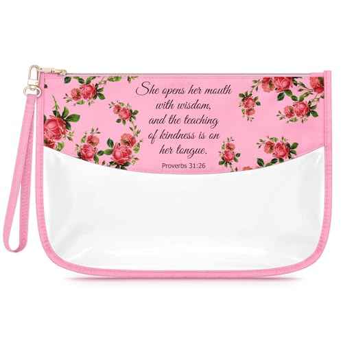 Christian Gifts for Women Birthday Inspiration Religious Spiritual Catholic Gifts for Women Mom Friends Female Coworker Sister Christian Clear Cosmetic Bag Christmas Birthday Presents for Her