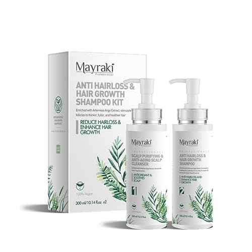 Mayraki Anti Hair Loss & Volumizing Shampoo Kit for Color-Treated Hair |Clarifying Growth Shampoo For Fuller, Thicker Hair | 300 ml | 10.14 fl.oz x2