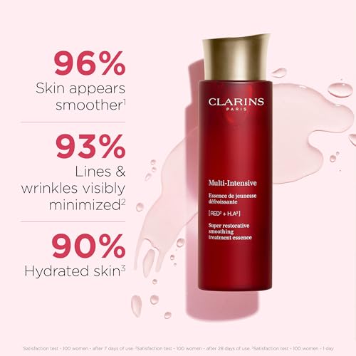 CLARINS Super Restorative Treatment Essence | Anti-Aging Face Lotion For Mature Skin Weakened By Hormonal Changes | Visibly Smoothes, Refines Pores, Softens Skin and Restores Radiance | 6.7 Fl Oz