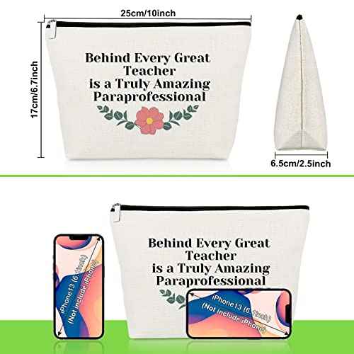 Paraeducator Appreciation Gift for Women Makeup Bag Paraprofessional Gift Thank You Gift for Para Teacher Assistant Birthday Gift Cosmetic Bag Retirement Gift Teacher Day Gift Travel Cosmetic Pouch