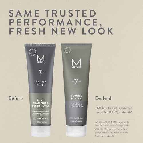 MITCH by Paul Mitchell Double Hitter 2-in-1 Shampoo & Conditioner for Men, For All Hair Types