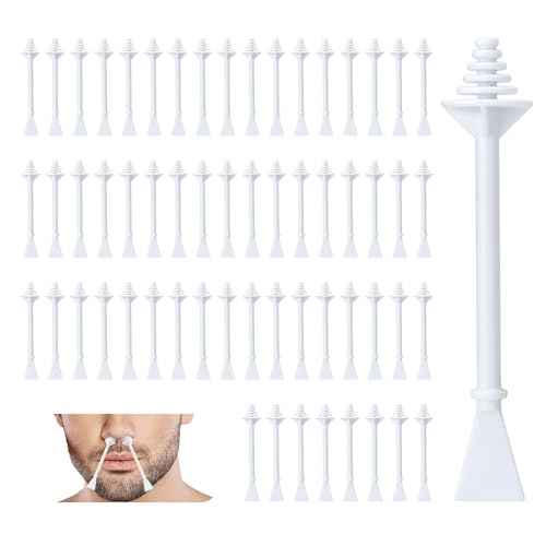 Nose Hair Wax Sticks, 60 Pcs Nose Wax Applicator Sticks with Disposable Spatulas, Nose Hair Removal & Nostril Cleaning, Nose Ear Hair Removal Wax for Men Women, Painless