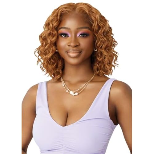 Outre Airtied 100% Fully Hand-Tied Wig - Human Hair Blend - Loose Deep 12" (DARK BROWN 2)