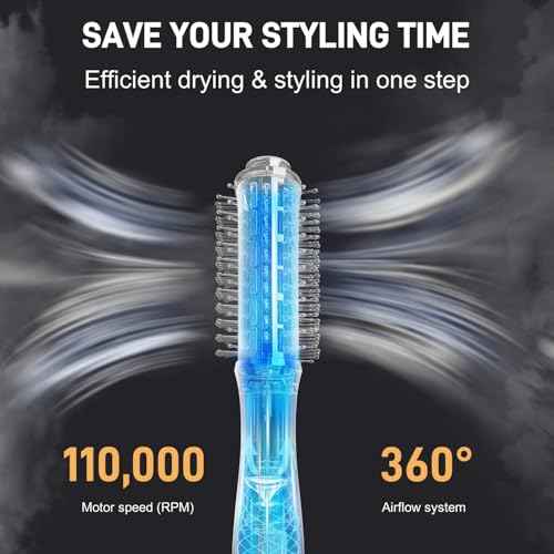 Hair Dryer Brush Blow Dryer Brush- Dual Ionic Thermal Brush, Titanium Coated, High-Velocity Airflow for Fast Blowouts & Volumizing, Suitable for All Hair Types & Lengths