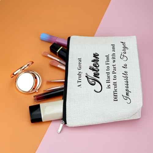 Intern Gift Coworker Leaving Gift for Women Intern Makeup Bag Thank You Appreciation Gift for Employee Cosmetic Bag Nurse Practitioner Gift Travel Pouch Christmas Thanksgiving Gift