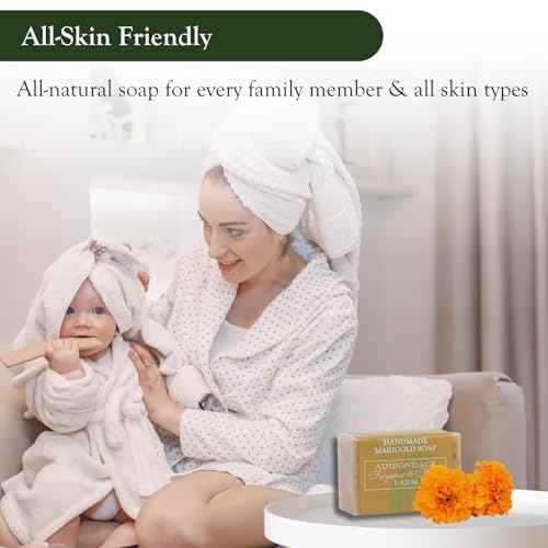 Adirondack Fragrance & Flavor Farm ADK Natural Marigold Soap Bar 16 oz., Handmade Vegan Olive Oil Body Soap for Dry and Sensitive Skin, Moisturising for Men, Women & Babies