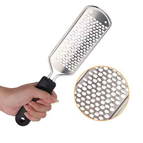 Pedicure Foot File - 2Pcs Stainless Steel Colossal Foot Rasp, Dead Skin Remover for Feet, Professional Pedicure Tools Washable and Reusable