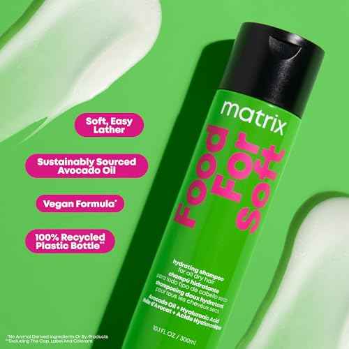 MATRIX Food For Soft Shampoo For Dry and Brittle Hair - Moisturizes and Hydrates, Softens and Smooths, With Avocado Oil & Hyaluronic Acid, Vegan
