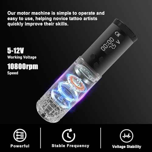 Wireless Rotary Tattoo Machine Kit with LED Display, 20PCS Tattoo Needles & Ink Set for Beginners