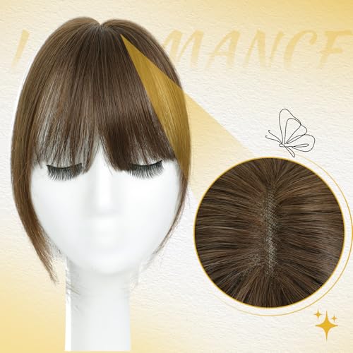 10inch Hair Toppers for Women Clip in Bangs with Thinning Hair Pieces for Women Medium Brown Hairr Topper for Woman 4.4 * 3.1¡¯ Wiglets Hairpieces for Thinning Hairs#4
