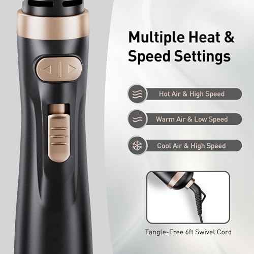 Beautimeter Hair Dryer Brush 3-in-1 Hair Styler, Rotating Blow Dryer Brush with 2-Inch and 1.5-Inch Brushes