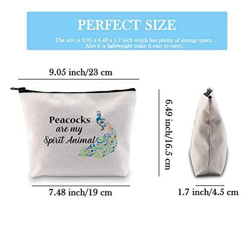 GJTIM Peacock Makeup Bag Peacock Lovers Gift Peacocks Are My Spirit Animal Zipper Cosmetic Pouch Animal Lover Gift for Her (Spirit Peacocks Bag)