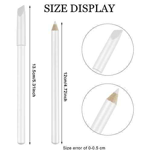 Maitys 10 Pieces White Nail Pencil 2-in-1 Whitening French Manicure Pencil Under Nail with Cuticle Pusher for Manicure Supplies Art DIY Tool