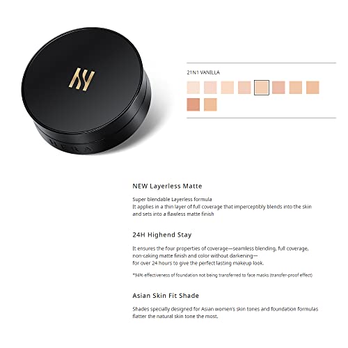 [Hera] Black Cushion 15g+15g(Refill) #21N1 Vanilla