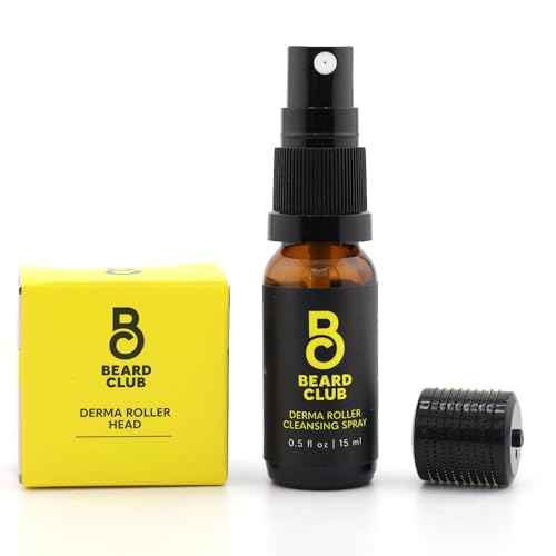 The Beard Club Derma Roller Replacement Head & Cleansing Spray - 0.3mm Titanium Microneedles - Replace, Clean and Prolong Derma Roller Life