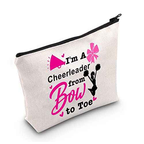LEVLO Funny Cheerleader Gifts I'm A Cheerleader from Bow to Toe Makeup Bags Cheer Team Gift (I'm A Cheerleader)