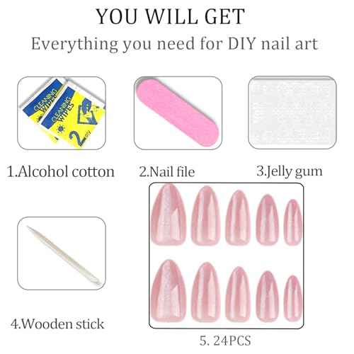 Nails Press on, Nude Pink Girls Fake Nails with Cat's Eye Bright Colors Design, Acrylic Artificial False Nails Press Ons Short Press on Nails For Women
