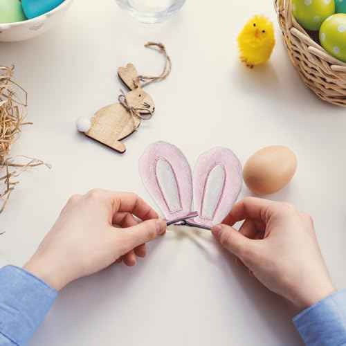 2 Pairs Bunny Ears Hair Clips Easter Rabbit Ears Hair Clips Pink Bunny Ears Halloween Buuny Costume Easter Accessories