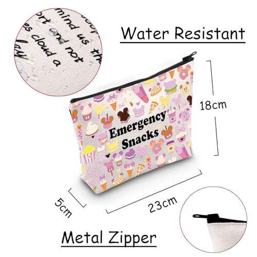 JXGZSO Emergency Snacks Food Storage Bag Foodie Reusable Zipper Pouch Food Safe Bag Snack Lover Gift (Emergency snacks 2)