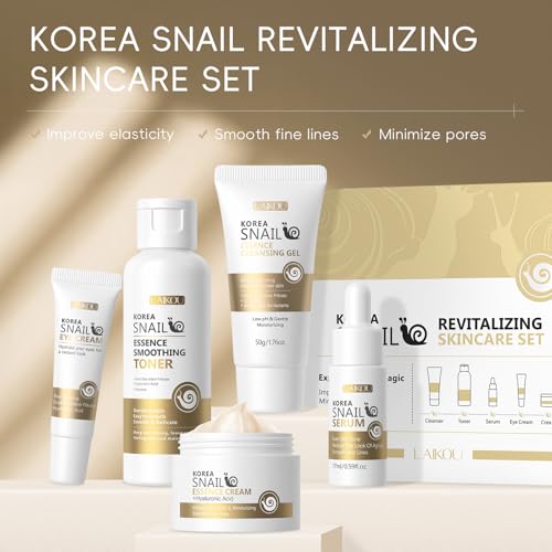 LAIKOU Korean Skin Care, Skin Care Set, Face Mask, Eye Mask, Lip Mask with Cleansing Gel, Toner, Eye Cream, Serum, Essence Cream for Women Teen Girls Mom Daughter Mother's Day Christmas Birthday