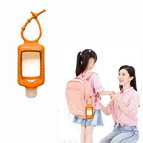MEMOVAN Travel Plastic Clear Bottles with Silicone Sleeve 6 Pack, Pocket Hand Sanitizer Bottle Refillable Bottle with Keychain Holder, 2oz/60ml Leakproof Empty Squeeze Container Flip Cap, Random Color