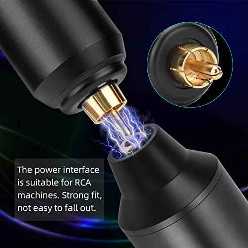 ATOMUS Tattoo Machine Kit Cordless 1300mAh Rechargeable Tattoo Power Supply Set with Rotary Tattoo Pen Machine 20pcs Tattoo Cartridge Needles 5pcs Tattoo Inks RCA Connector
