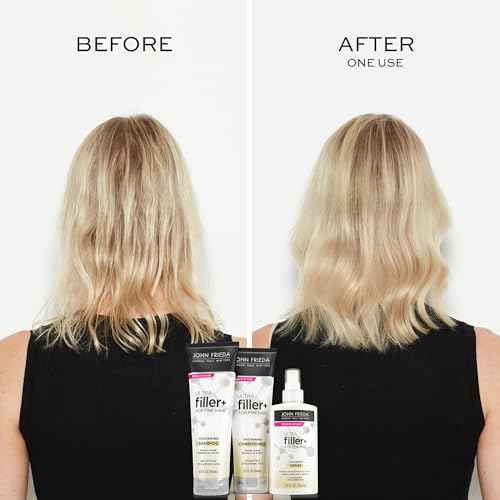 John Frieda ULTRAfiller+ Thickening Shampoo, Strengthening Shampoo for Damaged or Thin Hair, Infused with Biotin and Hyaluronic Acid to Strengthen Hair for Thicker Fuller Results, 8.3 Oz